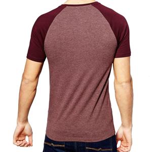 Camiseta de manga raglán con contraste para hombre, ropa de cuello redondo, cómoda y elegante, venta al por mayor, precio barato - Product Image 3