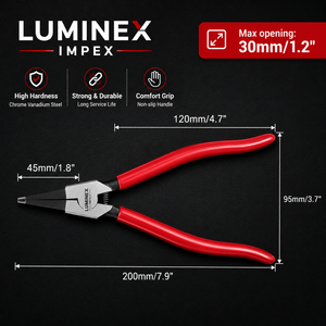 LUMINEX IMPEX <b>Long</b> <b>Nose</b> Stainless Steel Lightweight Jewelry Polishing Pliers for Bracelet Making - Product Image 1