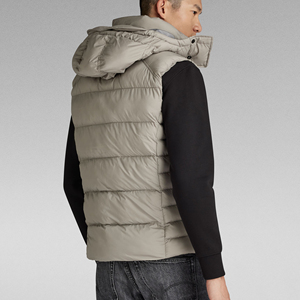 Quilted Woolen Puffer Vest Men's Casual Sleeveless Jacket Lightweight <b>Padded</b> Breathable Stand Collar Windproof Warm Outerwear - Product Image 2