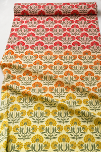 Tela de Vestido Botánica Premium de Algodón Orgánico Ecológico de Lujo, Popelina Art Deco con Estampado Floral - Product Image 2