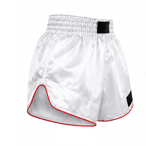 Pantalones Cortos Blancos de Muay Thai para Hombre, Cintura Alta, Cierre Elástico, Transpirables, Estilo Casual, Color Sólido, Tela de Poliéster - Product Image 5