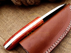 New Arrival Carbon Steel Fixed Blade Hunting <b>Knife</b> with <b>Bone</b> <b>Handle</b> & Leather Sheath Outdoor Camping Tool DIY OEM - Product Image 5