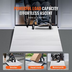 Rampa per Sedia a Rotelle in Alluminio, Altezza 5 Pollici, Capacità di Carico 800 Libbre, Regolabile per Porte - Product Image 5