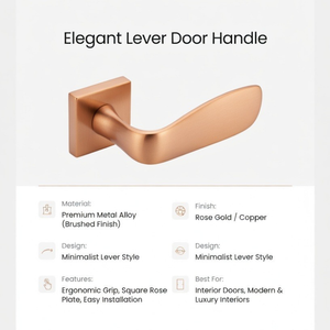 Modern Brass Mortise Door <b>Handle</b> Set | Premium Designer Lever <b>Handles</b> in Antique, Black, Graphite & Gold Finish for Home Doors - Product Image 5