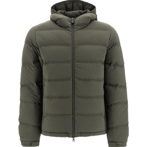 Ultimate Men's Hooded <b>Canvas</b> Puffer <b>Jacket</b> Lightweight Quilted Warm Insulated Front Logo Design for Outdoor <b>Work</b> Winter Travel - Product Image 1