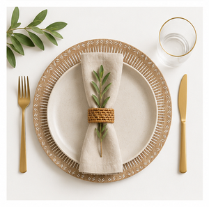Luxury Handcrafted Mango Wood Charger <b>Plate</b> for Wedding Table <b>Decoration</b> Wholesale Eco-Friendly Rustic Round Wooden Underplate - Product Image 5