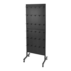 23.6 X 63 in <b>Acrylic</b> Pegboard <b>Display</b> <b>Stand</b> Swivel Casters 30 Hooks Thickened Cold Rolled Steel PE Standing Pegboard <b>Display</b> - Product Image 5