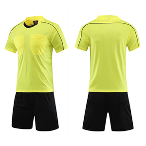Uniforme d'arbitre de football professionnel pour hommes, ensemble de maillot de football à col en V, manches courtes, séchage rapide, respirant, 100% polyester, chemise d'arbitre - Product Image 3