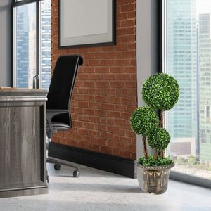 Decorative <b>Artificial</b> Topiary <b>Tree</b> Triple Ball 30 Inch UV Protected Indoor <b>Outdoor</b> Waterproof - Product Image 4