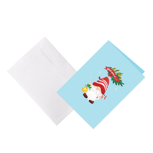 Tarjeta de Felicitación Navideña con Diseño de Gnomo y Corona, Hecha a Mano, con Sobre, Tarjeta 3D Pop-Up, Tarjetas de Felicitación Festivas - Product Image 4