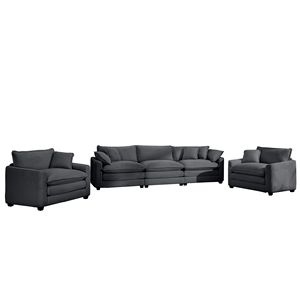 Set di Divani Lussuosi e Sofisticati con Cuscini Morbidi per Club Domestici e Home Theater - Product Image 4