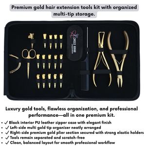 Juego completo de herramientas para extensiones de cabello con alicates de microanillos, herramienta para enhebrar cuentas, mini tijeras de corte, peine divisor de cabello y accesorios. - Product Image 6