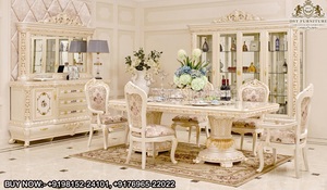 Juego de Comedor de Lujo Tradicional Estilo Maharaja, Mesa para 10 Personas, Muebles de Comedor Tallados a Mano para Uso en Hoteles, EE. UU. - Product Image 5