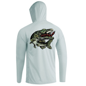 Sudadera de pesca con diseño personalizado, protección solar, manga larga, para hombre, de secado rápido, a precio económico. - Product Image 6