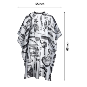 HARBOR INDUSTRY Cape de Coiffeur Jetable Professionnelle Imperméable à Imprimé Outils Vintage, Robe de Coiffure pour Salon avec Col à Boutons-Pression - Product Image 3