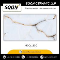Carreaux de sol en porcelaine effet marbre blanc brillant I-ZARA 600x1200mm pour utilisation intérieure dans le salon
