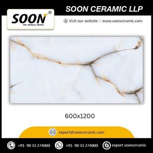 Carreaux de sol en porcelaine effet marbre blanc brillant I-ZARA 600x1200mm pour utilisation intérieure dans le salon - Product Image 4
