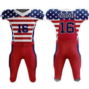 Uniformes de Fútbol Americano de Último Diseño a Precio Económico, Camisetas Sublimadas para Hombre, Pantalones Cortos para Niños, Logotipo Personalizado OEM, Spandex, por Edad - Product Image 4