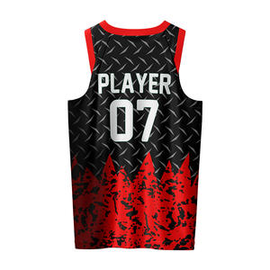 Customized Breathable Mesh Moisture Wicking High Quality Men's Sublimated Sleeveless Reversible Basketball Uniform Set - Product Image 3