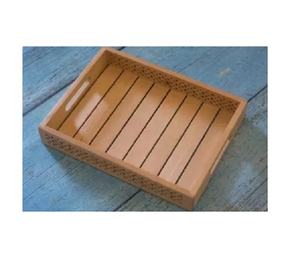 Juego de bandejas de servir de 3 piezas de madera de acacia, ecológicas, duraderas, de calidad comercial, aptas para lavavajillas y para contacto con alimentos, ideales para hoteles, las más vendidas. - Product Image 3