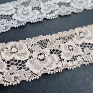 Tissu en dentelle florale rose 3 cm, léger, extensible, bord festonné, pour la décoration de lingerie et de vêtements - Product Image 5