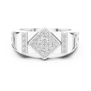 Ensemble de bagues de luxe tendance en or blanc massif 18 carats, plaqué rhodium, avec diamants de laboratoire taillés, pour fiançailles, mariage, cadeau, usage quotidien et bureau - Product Image 1