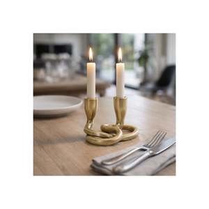 Portavelas de Metal Duradero con Diseño de Doble Espiral para Decoración del Hogar - Product Image 3