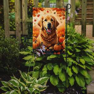 Drapeau multicolore de jardin d'automne pour le Golden Retriever Bannière de boîte aux lettres décorative pour patio Artwork Yard Lawn Signs for Flower Beds - Product Image 2