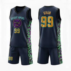 Conjunto de Uniforme de Baloncesto Sublimado Personalizado, Unisex para Adultos, Jersey y Pantalones Cortos de Poliéster Transpirable, Secado Rápido, Ropa de Equipo, Logotipo Personalizado al por Mayor - Product Image 2