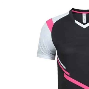 Men's V-Neck Tennis Uniform Set Short Sleeve Moisture Wicking <b>Athletic</b> Fit Black Pink Gray Color Blocking All Seasons - Product Image 5