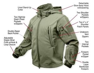 Veste Softshell Tactique Imperméable d'Hiver à Capuche pour la Randonnée en Plein Air, Respirante, Doublée Polaire, Coupe-Vent avec Fermeture Éclair Frontale - Product Image 5