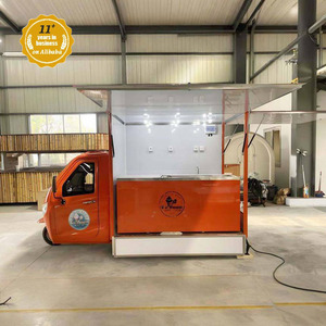 Tricycle Piaggio Ape électrique personnalisé en acier inoxydable pour la vente de nourriture, de café, de jus, de snacks et de frites - Product Image 5