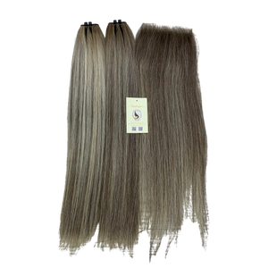 Extensions de cheveux naturels vietnamiens à double trame, couleur mèches, lisses, tissées à la machine, très demandées - Product Image 1