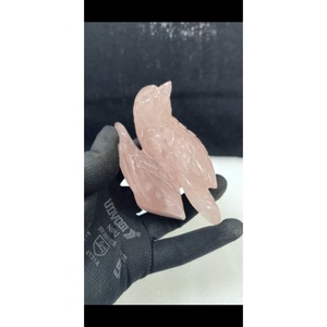 Figurines sculptées en quartz rose naturel, polies, Feng Shui, méditation, guérison, amour, décoration pour la maison et le bureau - Product Image 2