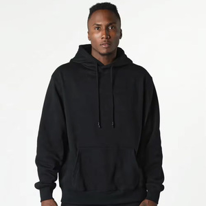 Sweat à capuche pour homme en molleton 100% coton écologique pour l'hiver |   Qualité supérieure, toucher doux, poids lourd, ODM |   Pochette avant décontractée - Product Image 2