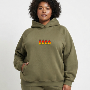OEM Manufacturer Custom Logo Embroidered Drop Shoulder 400 Gsm Heavyweight Blank Oversized Cotton <b>Fleece</b> <b>Hoodie</b> for <b>Women</b> - Product Image 4
