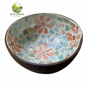 Bol en noix de coco écologique pour smoothies et repas sains – Fait main avec incrustation de nacre, style naturel élégant, OEM ODM Vente en gros - Product Image 1