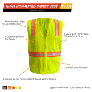 Mens High Visibility Reflective Safety Vest Lightweight Workwear for Construction Traffic Control and <b>Warehousing</b> - Product Image 2
