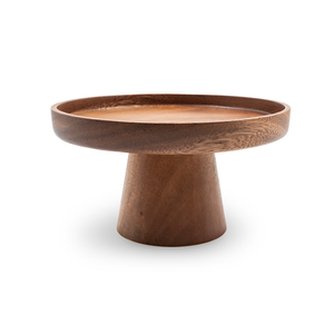 Food Grade Suar Wood Small Cake And Fruit <b>Holder</b> Pedestal Stand Light Brown Seventeen Point Five Centimeters Diameter Fine Decor - Product Image 1