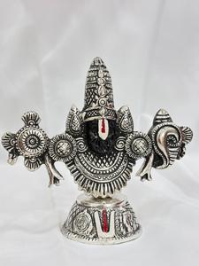 Estatua Religiosa de 7.5 Pulgadas con Rostro del Dios Balaji en Plata Antigua Pulida, para Decoración del Hogar y Espacios Sagrados. - Product Image 2