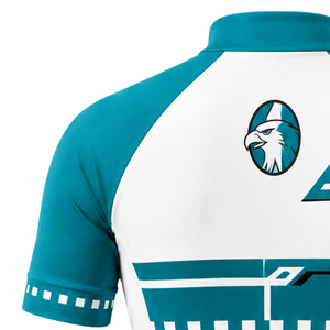 Maillot de Ciclismo Blanco y Verde Azulado de Manga Corta con Cremallera Completa, Secado Rápido, Transpirable, para Ciclismo de Carretera y Deportes de Alto Rendimiento - Product Image 3