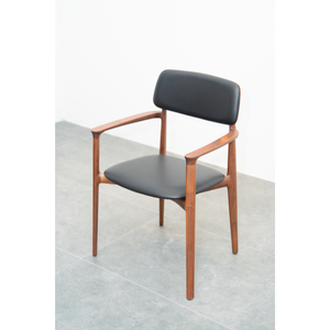 Chaise de salle à manger en bois de noyer de luxe avec accoudoirs, chaise de salle à manger rembourrée pour salle à manger, maison, restaurant, hôtel PISANO - Product Image 4