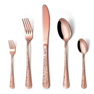 Ensemble de couverts en métal pour les fêtes, lavable au lave-vaisselle, acier inoxydable de qualité alimentaire, ensembles de couverts élégants, 5 pièces, design moderne - Product Image 3