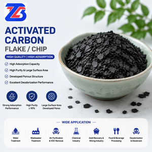 Charbon actif en flocons pour le traitement de l'eau, feuilles de carbone haute activité pour les systèmes de filtration industrielle de l'eau potable - Product Image 1