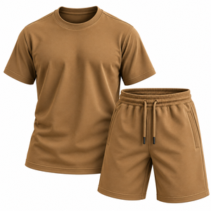 Premium 100% Cotton Breathable Printed <b>Mens</b> T-Shirt <b>Shorts</b> Set OEM ODM Custom Apparel Manufacturer - Product Image 1