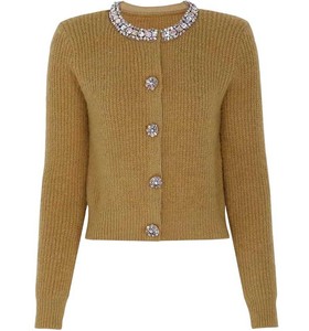 Cardigan en maille douce et respirante pour homme, col en V, boutonné, motif losanges, pour un style romantique et esthétique - Product Image 1