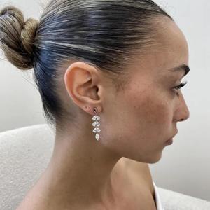Pendientes de Diamante en Forma de Pera, Pendientes Colgantes con Diamantes Cultivados en Laboratorio, Pendientes de Oro, Pendientes Elegantes para Novia, Boda, Regalo - Product Image 4