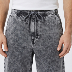 Summer Vintage Denim Shorts <b>Men's</b> <b>Drawstring</b> Waist <b>Jeans</b> Shorts <b>Men</b> Stonewashed Denim Shorts Hip Hop Streetwear Denim Shorts - Product Image 3
