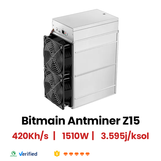 Used Bitmain Antminer Z15 420KSol/s 1510W Equihash Zcash ZEC ZEN ASIC Miner Tested