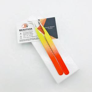 แหนบต่อขนตาสองโทนสีแบบคลาสสิกทนทานปลายแหลมแบบมืออาชีพปรับแต่งได้เองทำจากสเตนเลสสตีล - Product Image 2